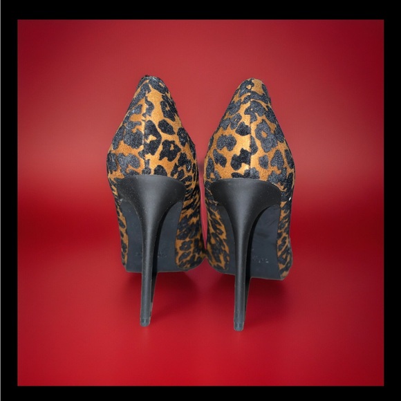 Zara Leopard Print Velvet Suede Pointed Heels sz 6 - Picture 5 of 13